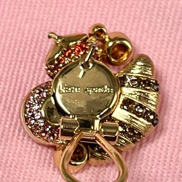 Kate Spade Gold and Red-Pink Earrings NWT Dust Bag Included - Picture 4 of 8